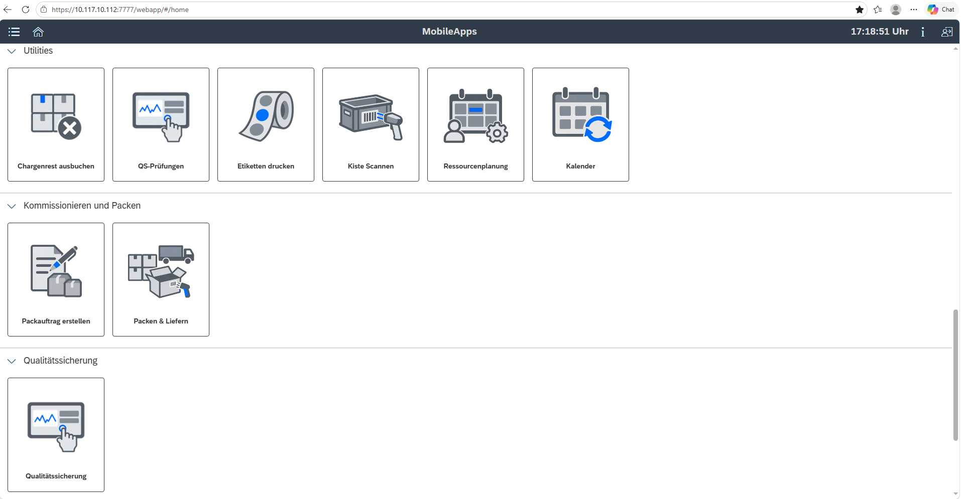 Mobile Suite additional selection menu