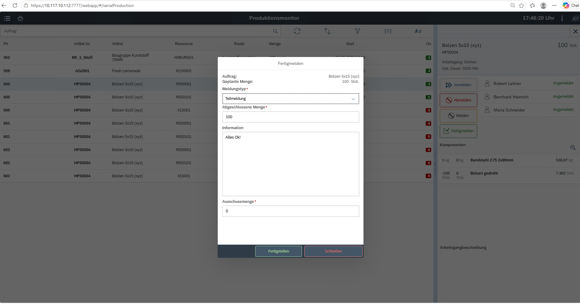 Mobile production monitor screen
